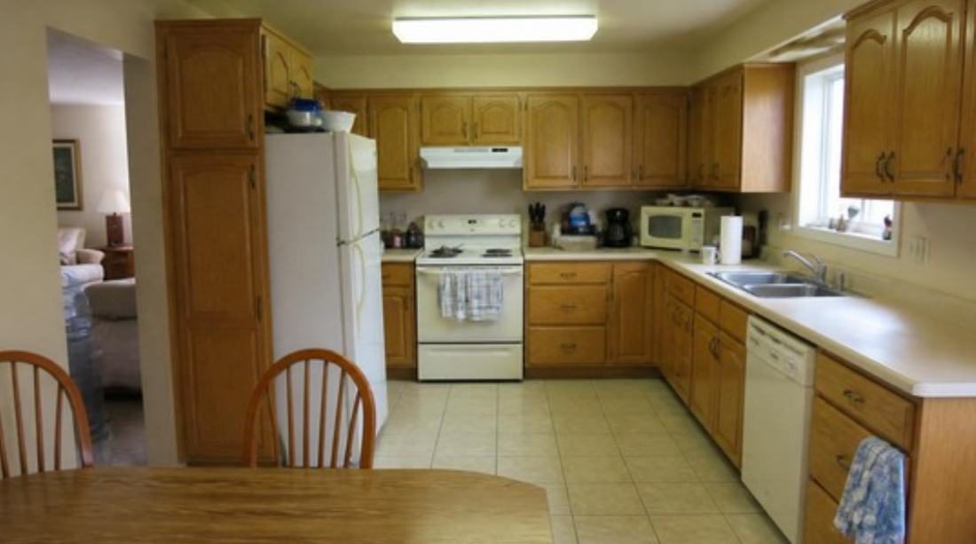 A dated kitchen that no longer works